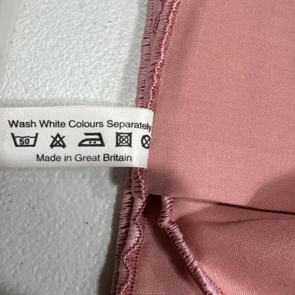 VTG Claire Tablecloth Rose Pink 67” X 88” Rectangle Stain Release Great Britain